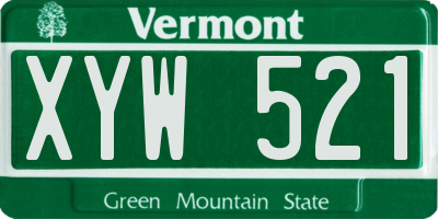 VT license plate XYW521