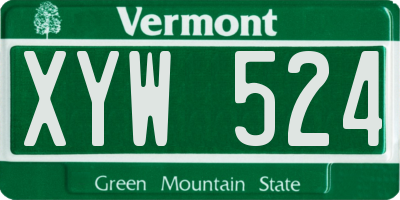 VT license plate XYW524