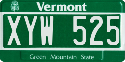 VT license plate XYW525