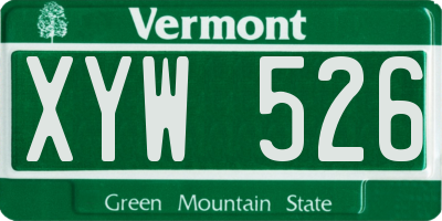 VT license plate XYW526