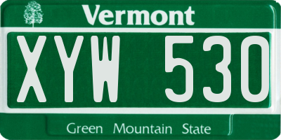 VT license plate XYW530