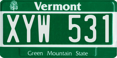 VT license plate XYW531