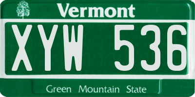 VT license plate XYW536