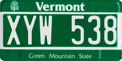 VT license plate XYW538