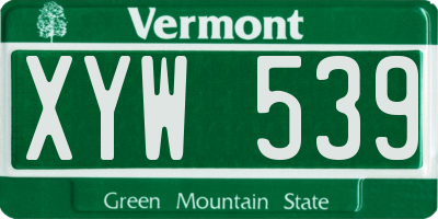 VT license plate XYW539