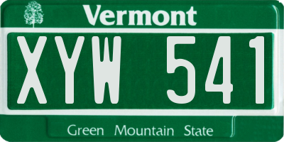 VT license plate XYW541