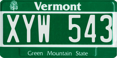 VT license plate XYW543