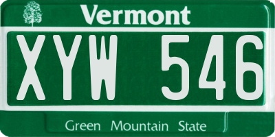 VT license plate XYW546