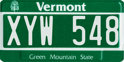 VT license plate XYW548