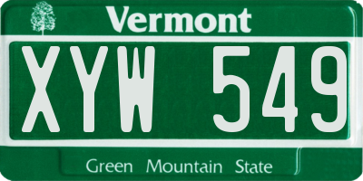 VT license plate XYW549