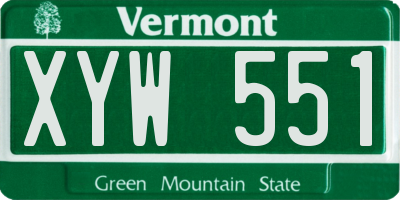 VT license plate XYW551