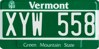 VT license plate XYW558