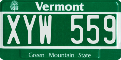 VT license plate XYW559