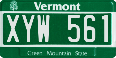 VT license plate XYW561