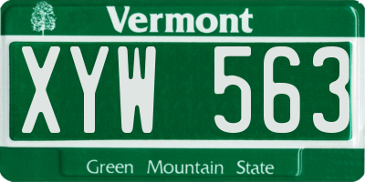 VT license plate XYW563
