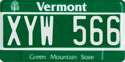 VT license plate XYW566