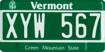 VT license plate XYW567