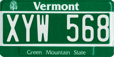 VT license plate XYW568