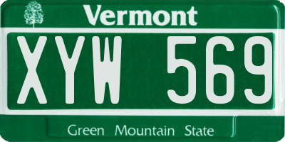 VT license plate XYW569