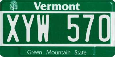 VT license plate XYW570