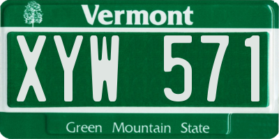 VT license plate XYW571