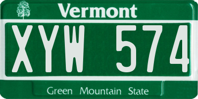 VT license plate XYW574