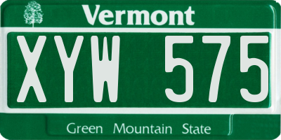 VT license plate XYW575