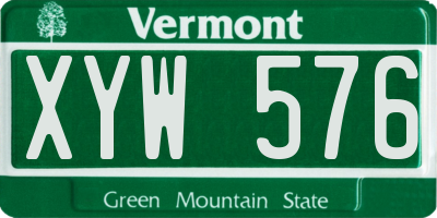 VT license plate XYW576