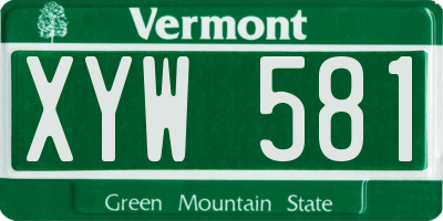 VT license plate XYW581