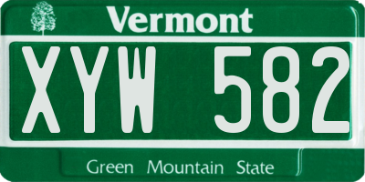 VT license plate XYW582