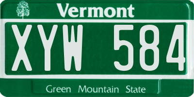 VT license plate XYW584