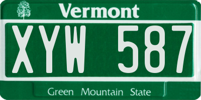 VT license plate XYW587