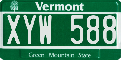 VT license plate XYW588