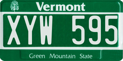 VT license plate XYW595