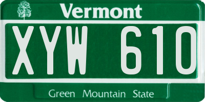 VT license plate XYW610