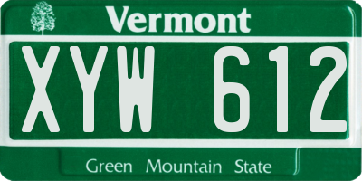 VT license plate XYW612