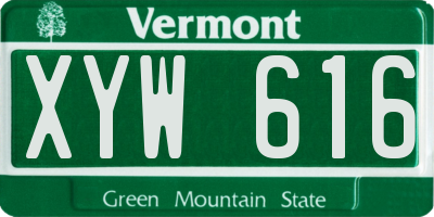 VT license plate XYW616