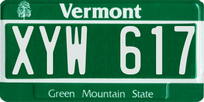VT license plate XYW617