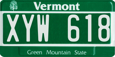 VT license plate XYW618