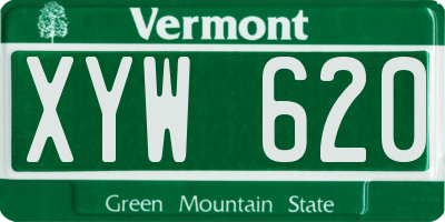 VT license plate XYW620
