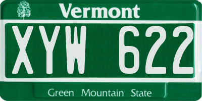 VT license plate XYW622