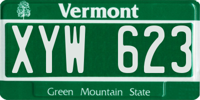 VT license plate XYW623