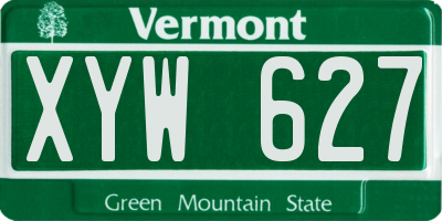VT license plate XYW627