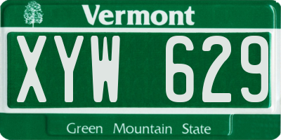 VT license plate XYW629