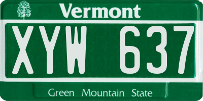 VT license plate XYW637