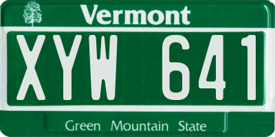 VT license plate XYW641