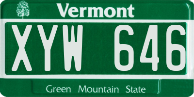 VT license plate XYW646