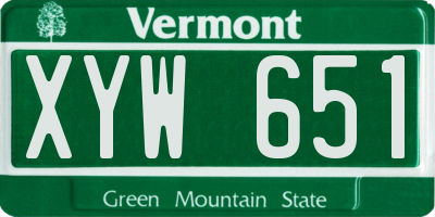 VT license plate XYW651