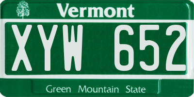 VT license plate XYW652