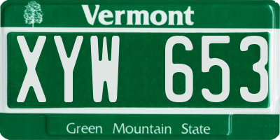 VT license plate XYW653